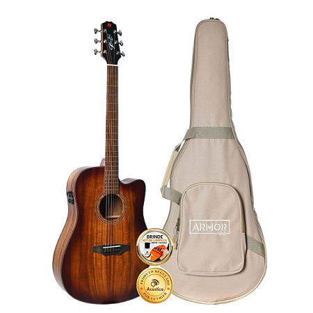 Violão Seizi Supreme Kaiju Mirai Koa Burst Folk Com Bag