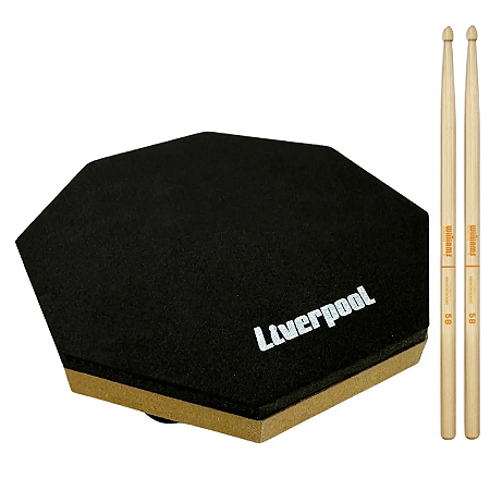 Kit Baqueta 5B Hickory Williams Hard Rock + Pad De Estudo