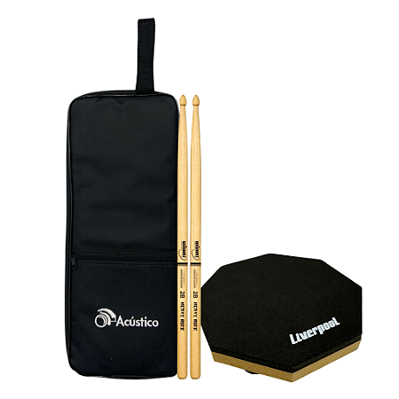 Kit Baqueta 2B Williams Hickory Heavy Rock Com Capa + Pad