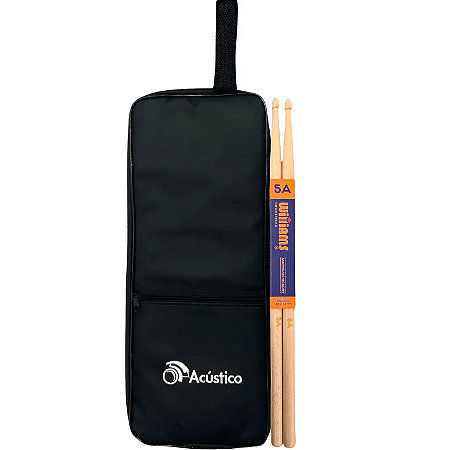 Kit Baqueta De Bateria 5A Williams Hickory Medium Rock + Capa