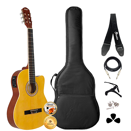 Kit Violão Elétrico Nylon Tagima Memphis AD-60 Fosco Completo