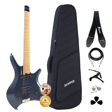 Guitarra Headless Strinberg Next SHN6 Onix Black + Acessórios
