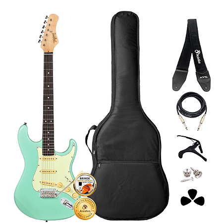 Kit Guitarra Tagima T-635 Surf Green Escala Escura Completo