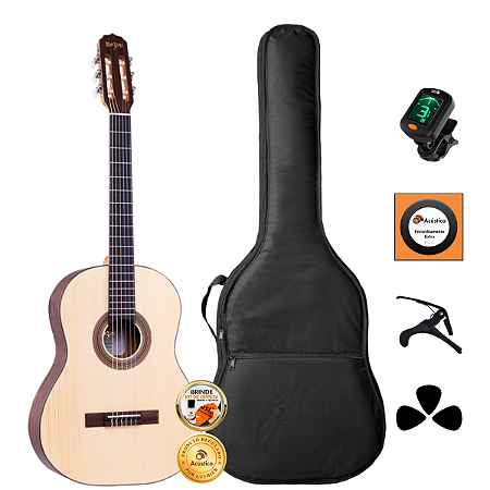 Kit Violão Nylon Rozini Clássico Acústico Rx210 Completo