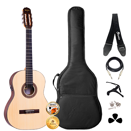 Kit Violão Elétrico Rozini Studio Nylon Fosco Rx210 Completo