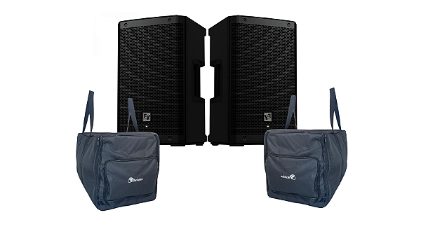 Kit 2 Caixas Ativas Ev Zlx-15p G2 1000w + 2 Bags