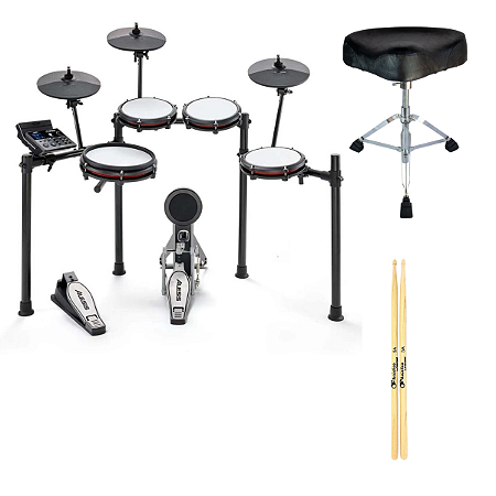 Kit Bateria Eletrônica Alesis, Baqueta e Banco