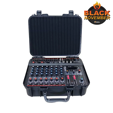 Mesa de som SoundVoice Amplificada com Maleta MA-802