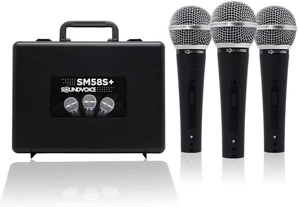 Kit com 3 microfones Soundvoice SM58S+
