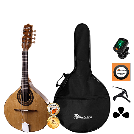 Kit Bandolim Rozini Acústico Estudante 8 Cordas RB21 Completo
