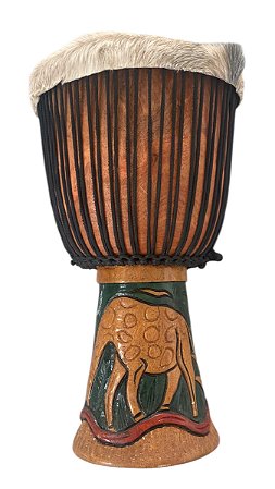 Tambor Djembê Percussão Africana Grande Especial 14" x 63 cm Pele Couro