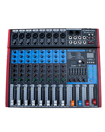 Mesa de Som Analógica 8CH Soundvoice MS-802 Plus