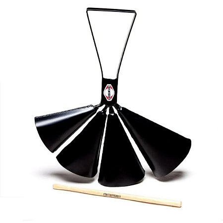 Agogô Quadruplo Contemporânea Profissional Preto Com Baqueta