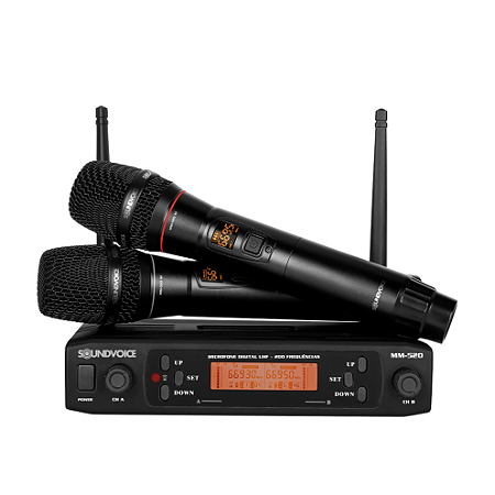 Microfone Duplo Sem Fio Soundvoice MM-520SF