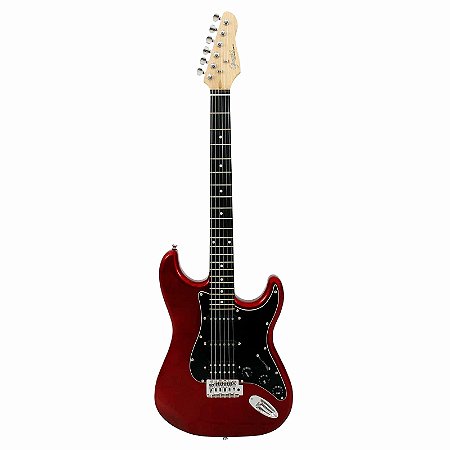 Guitarra Elétrica Giannini G-101 Metallic Red com escudo Black (MR/BK)