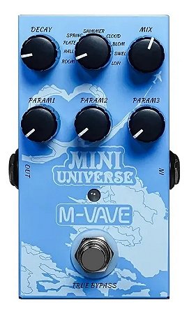 Pedal De Reverb Digital Mvave Mini Universe Azul Celeste