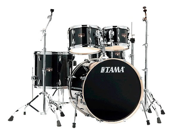 Bateria Tama Imperial Star Hairline Black 5 Peças
