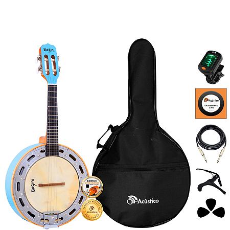 Kit Banjo Rozini Elétrico RJ11 Caixa Larga Azul Completo