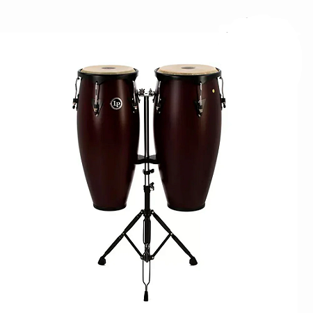 Conga LP City 10 e 11 Pol com Estante Dupla Sian Dark Wood