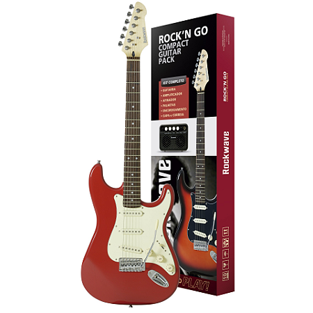 Kit Guitarra Completo Iniciante Rockwave RGK50 RD Red