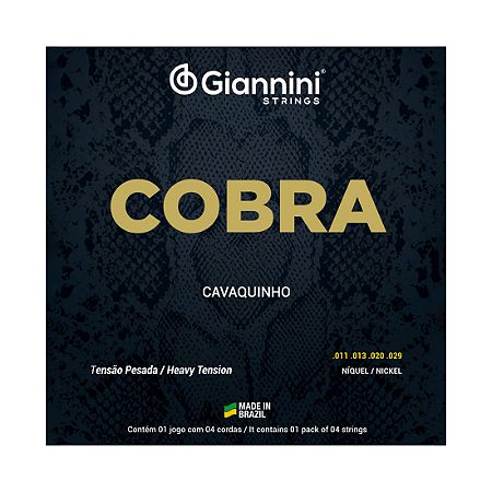 Encordoamento Cavaquinho Giannini Cobra Níquel .011 – .029