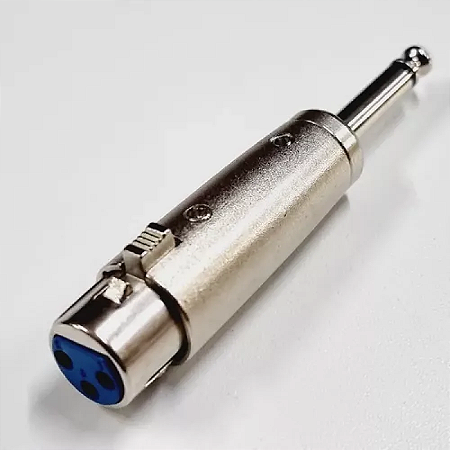 Plug MXT Adaptador XLR Fêmea Para P10 Macho Mono Metal Preto