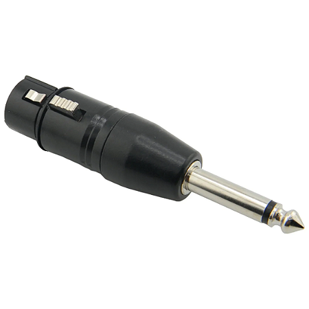 Plug MXT Adaptador XLR Fêmea Para P10 Macho Mono Metal Preto