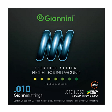Encordoamento Giannini P/ Guitarra 7 Cordas 0.10 GEEGST 710