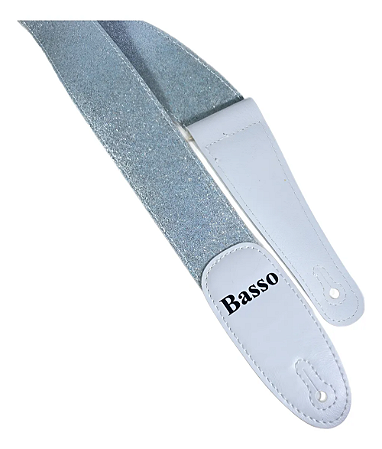 Correia De Guitarra Violão Basso Ex 48 Light Blue Glitter