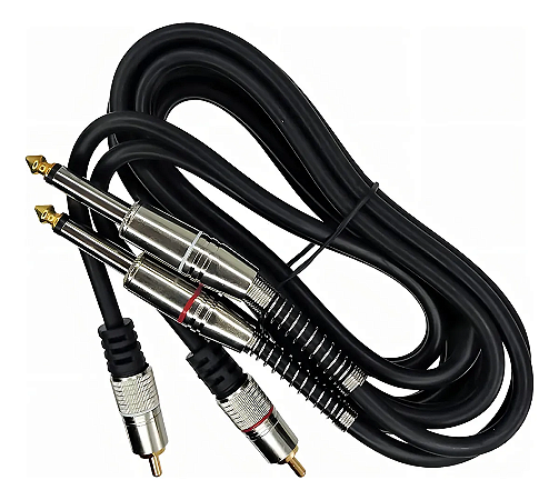 Cabo MXT Audio Aux 2 Rca X 2 P10 Mono Blindado Profissional
