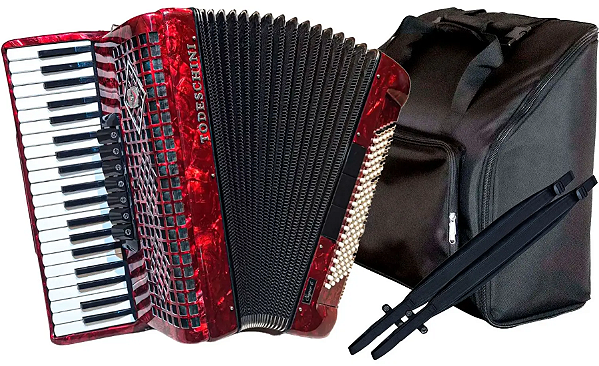Acordeon Todeschini YW827 41 Teclas 120 Baixos Vermelho