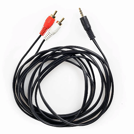 Cabo Auxiliar P2 Macho X 2 Rca Macho Audio 1,8m MXT Dourado