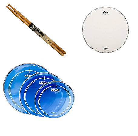 Kit Peles Williams Target Blue 10, 12, 16 WC1 14" + Baquetas