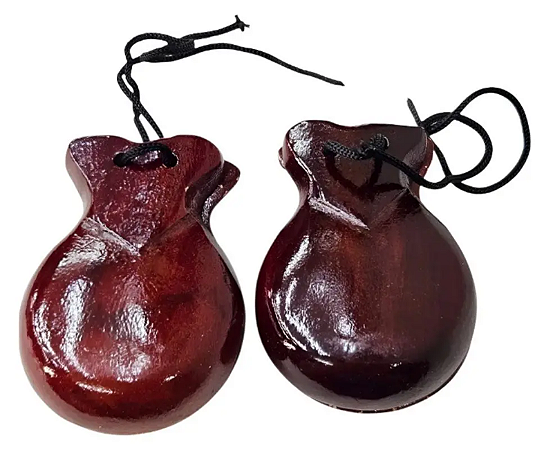 Par De Castanholas De Madeira Mogno Liverpool