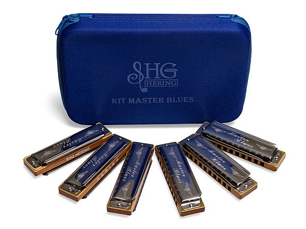 Kit Gaita Diatônica Hering Master Blues A, C, D, E, F e G