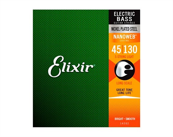 Encordoamento Para Baixo 045 Elixir Light Long Scale USA