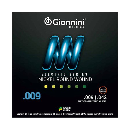 Encordoamento Guitarra Giannini Nickel Round Wound GEEGSTH9