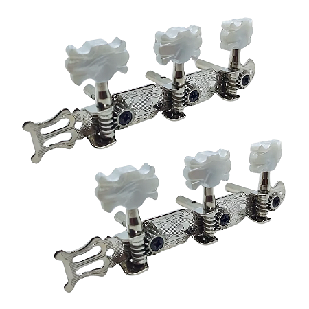 Tarraxa De Violão Nylon Pino Fino Cromada Botões Injetados MXT