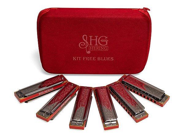 Kit de Gaita Diatônica Hering Free Blues A, C, D, E, F e G