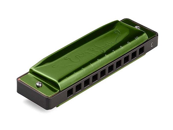 Gaita de Boca Diatônica Hering Easy Blues em Dó Verde