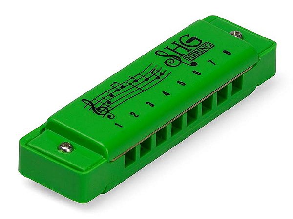 Gaita de Boca Diatônica Infantil Hering Junior Verde