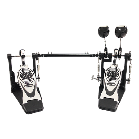 Pedal Duplo Para Bumbo Bateria Liverpool Com Corrente Dupla