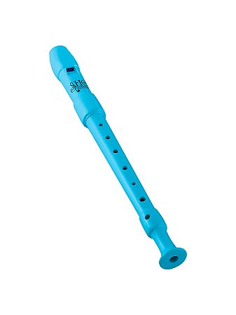 Flauta Doce Germânica Hering Soprano Cor Azul Ciano