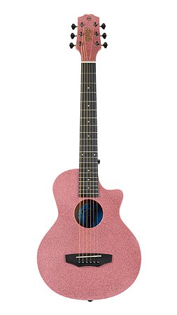 Violão Seizi Fun Panda Aço Acústico Rose Gold Sparkle