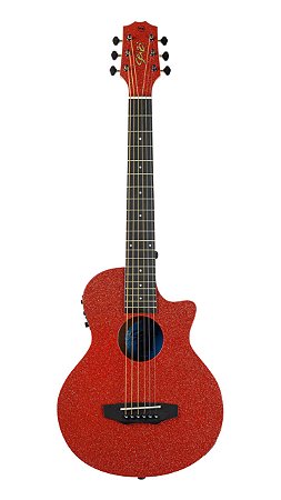 Violão Seizi Fun Panda Aço EletroAcústico Lava Red Sparkle