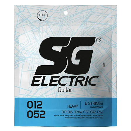 Encordoamento Guitarra 012 - 052 Níquel Exportação By SG