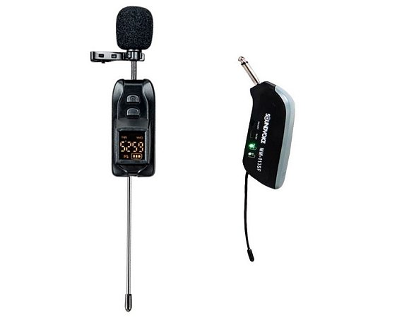 Microfone Lapela Sem Fio Soundvoice Mm 113 Headset- 02 Preto
