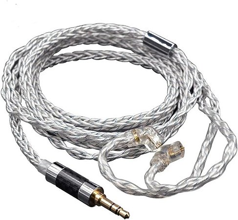 Cabo Para Fone KZ Reforçado 8 Núcleos Banhado a Prata