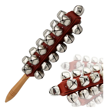 Campanela De Mão Liverpool 25 Guizos Grande Em Aço Inox