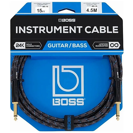 Cabo Para Instrumentos Têxtil Boss BIC-15 15Ft 4,5M